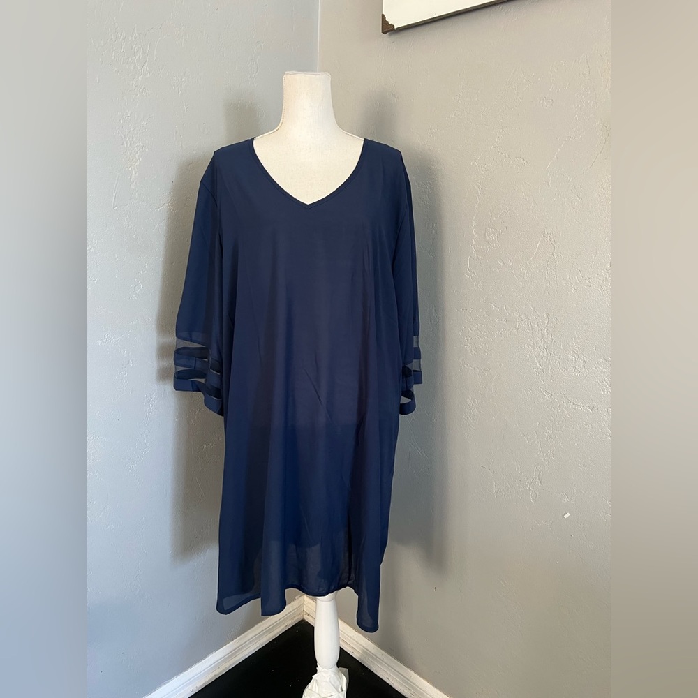 SimpleFun Midnight Blue mesh Dress.   Size 3XL